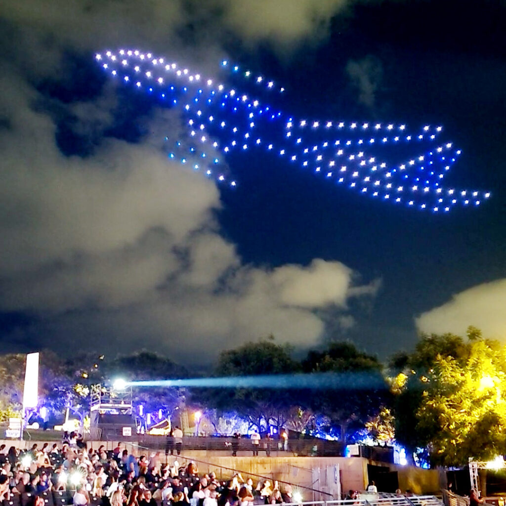 Airplane drone light show. Teemu Eskola