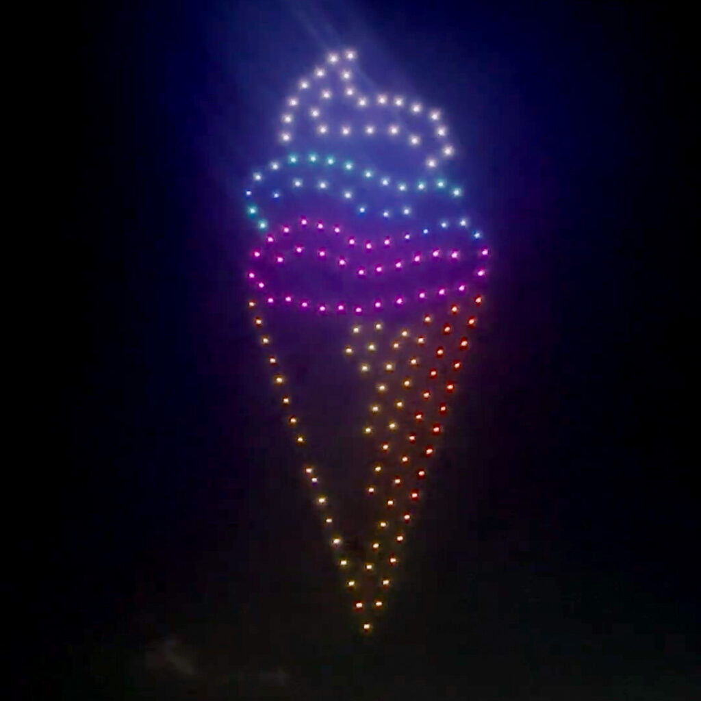 Drone choreography ice cream cone 2026. Teemu Eskola